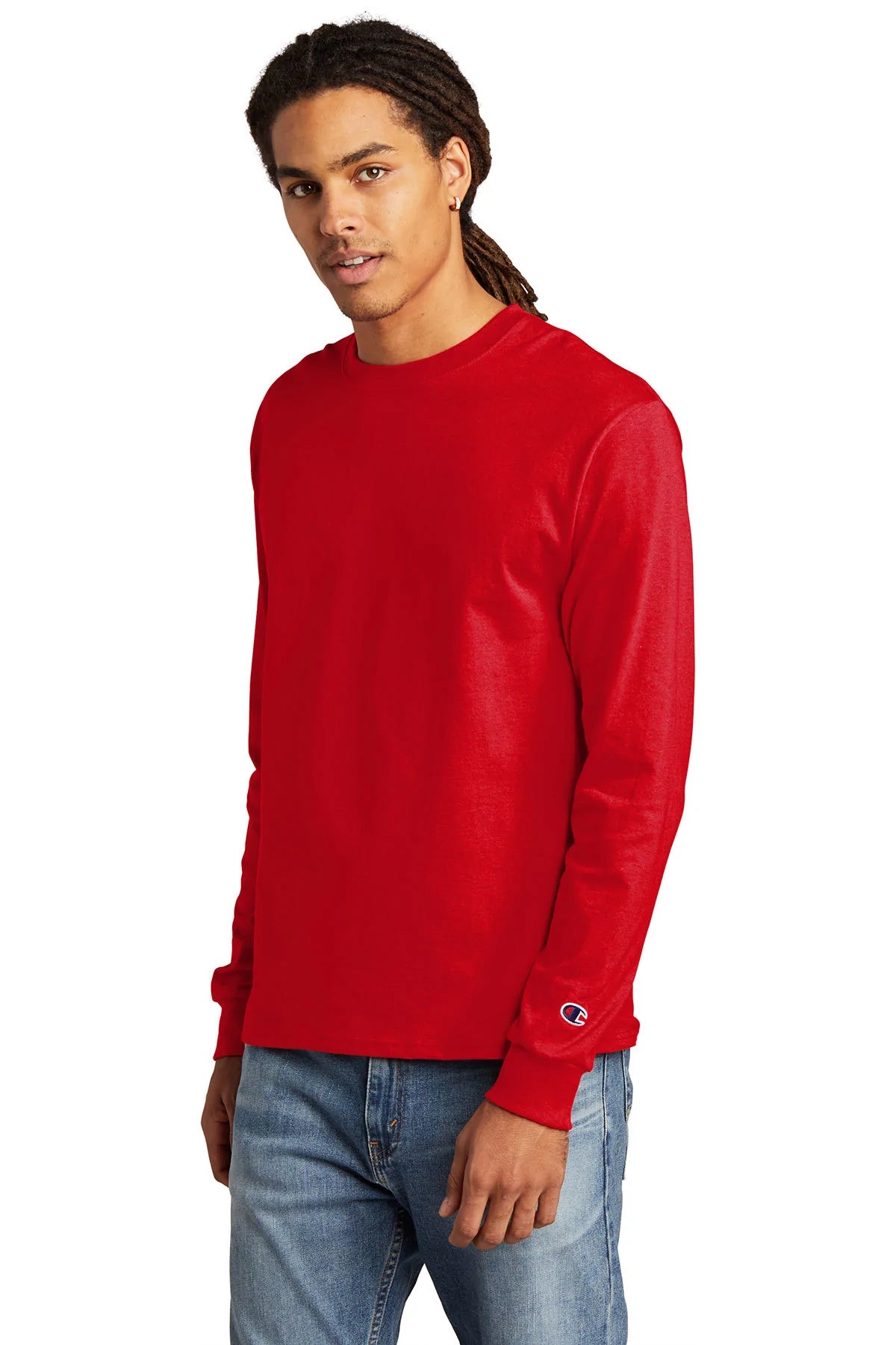 Champion Heritage 5.2-Oz. Jersey Long Sleeve Tee | Red