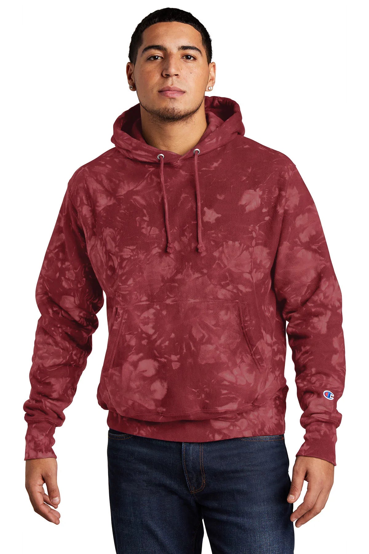 Champion Reverse Weave Scrunch-Dye Tie-Dye Hooded Sweatshirt | Mulled Berry