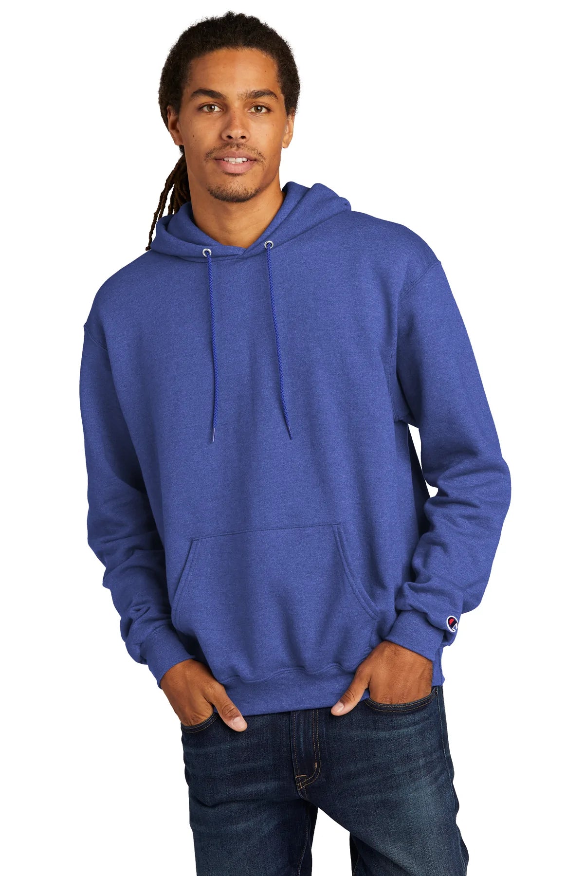 Champion Eco Fleece Pullover Hoodie | Royal Blue Heather