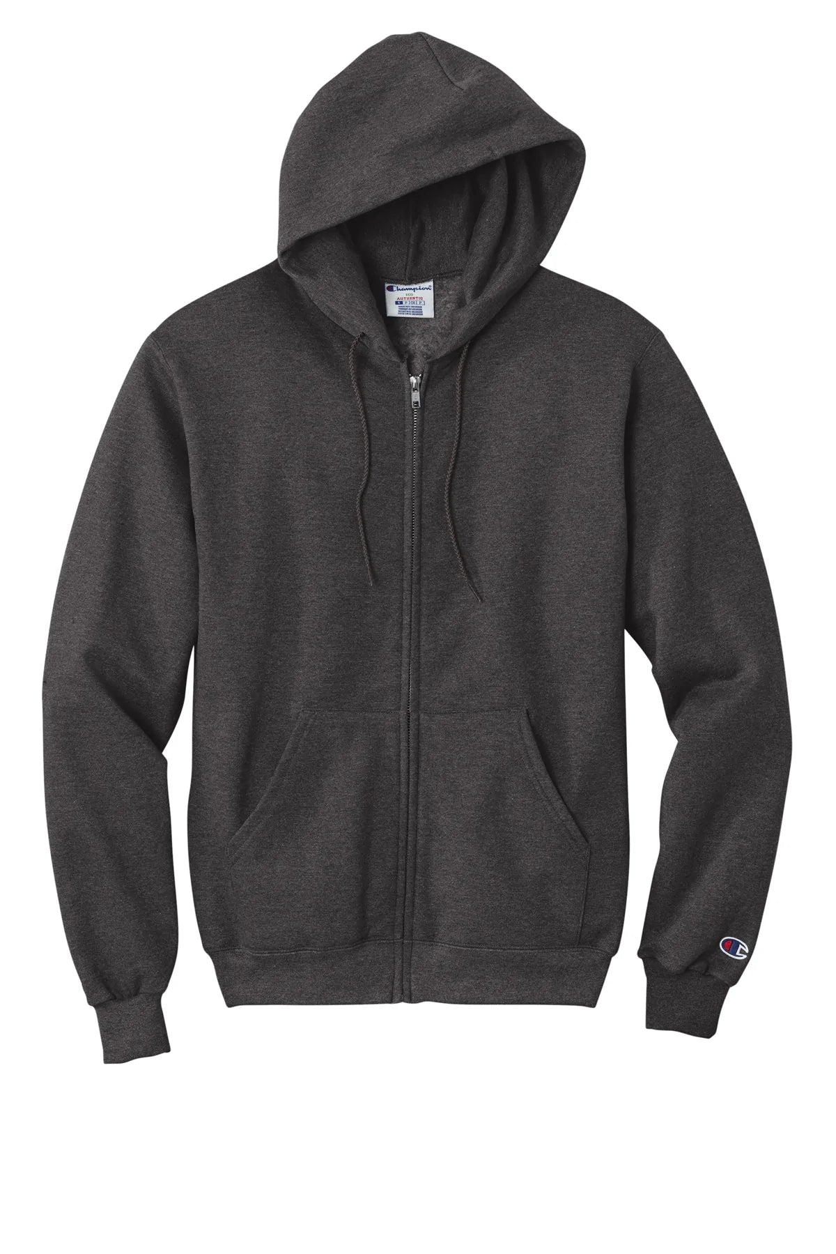 Champion Eco Fleece Full-Zip Hoodie | Charcoal Heather
