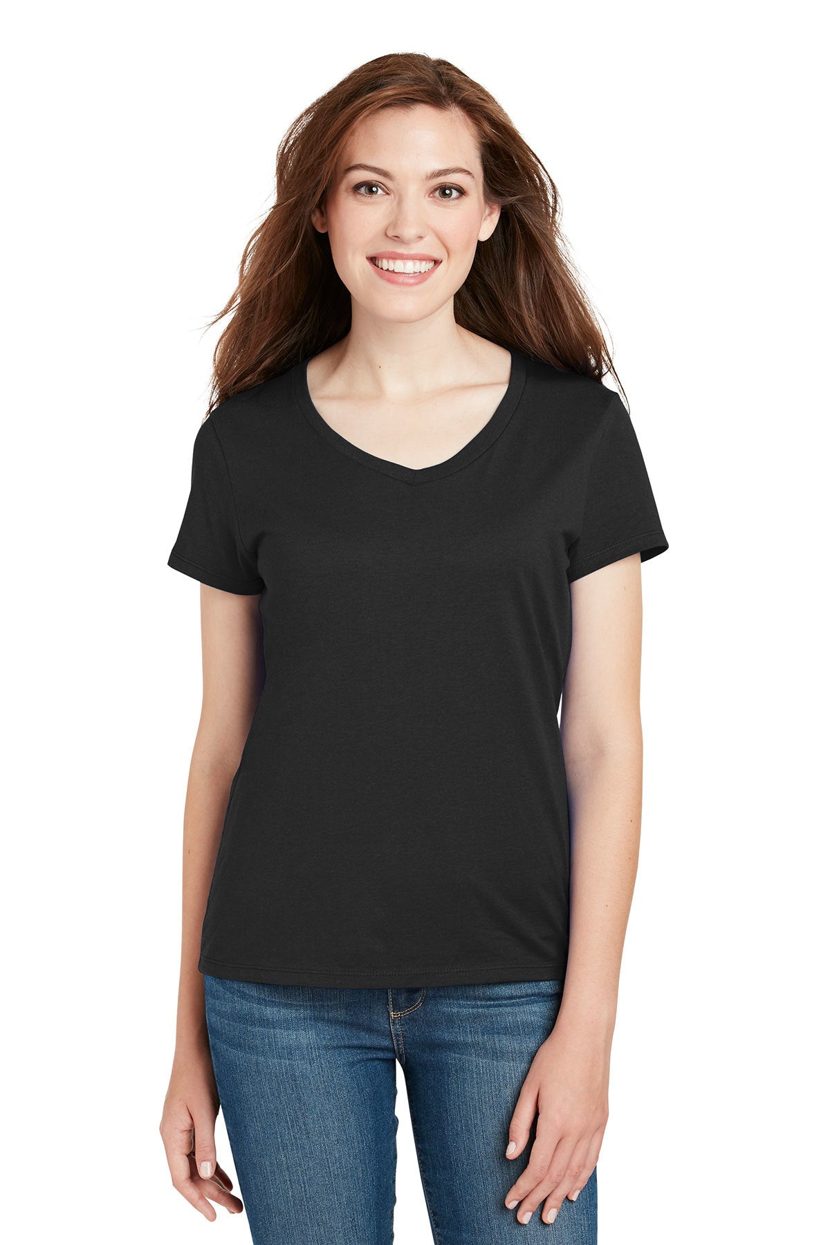 Hanes Ladies Perfect-T Cotton V-Neck T-Shirt S04V