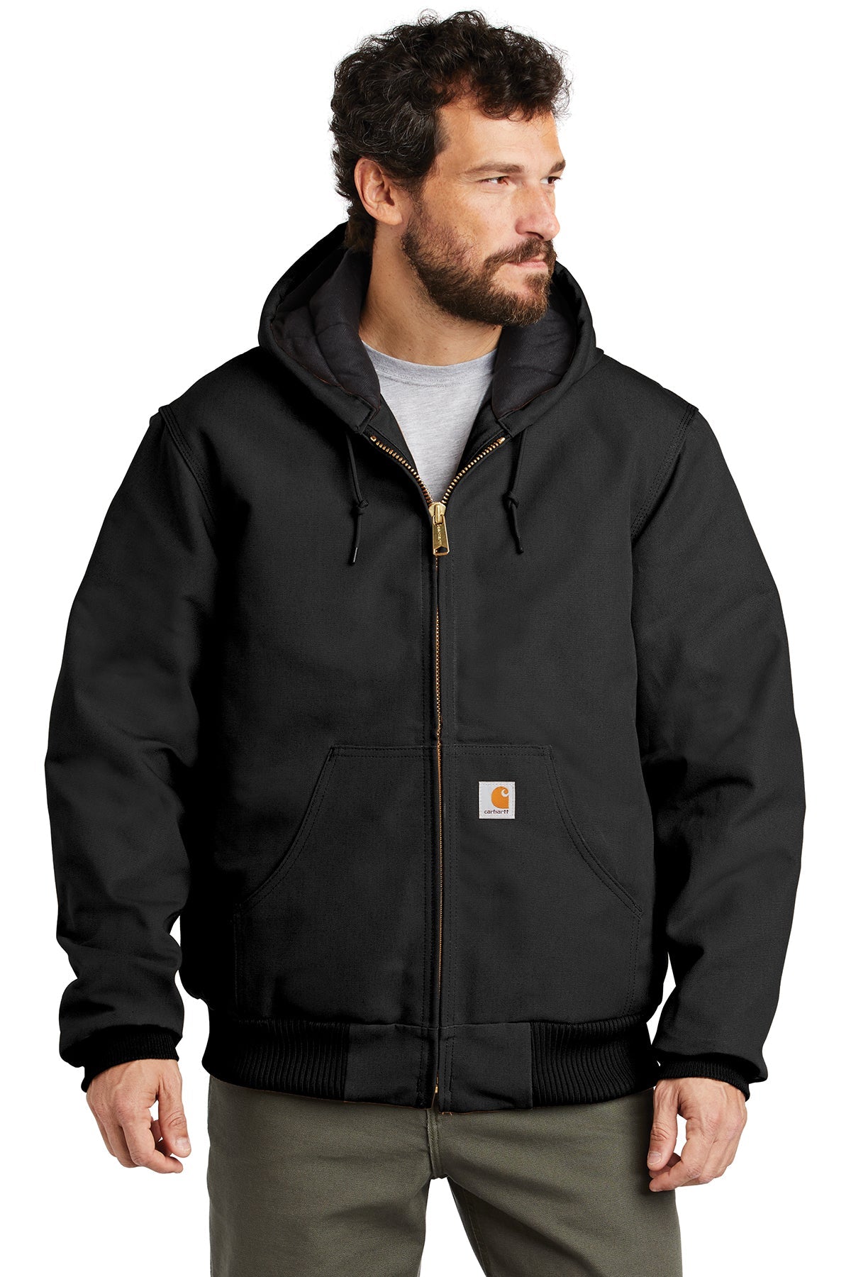 Carhartt Tall Quilted-Flannel-Lined Duck Active Jacket | Black