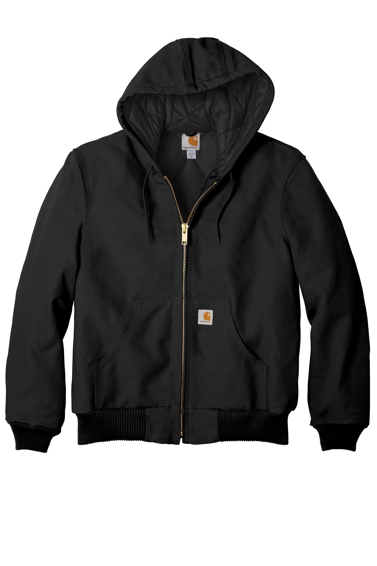 Carhartt Tall Quilted-Flannel-Lined Duck Active Jacket | Black