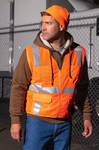 CornerStone ANSI 107 Class 2 Mesh Six-Pocket Zippered Vest