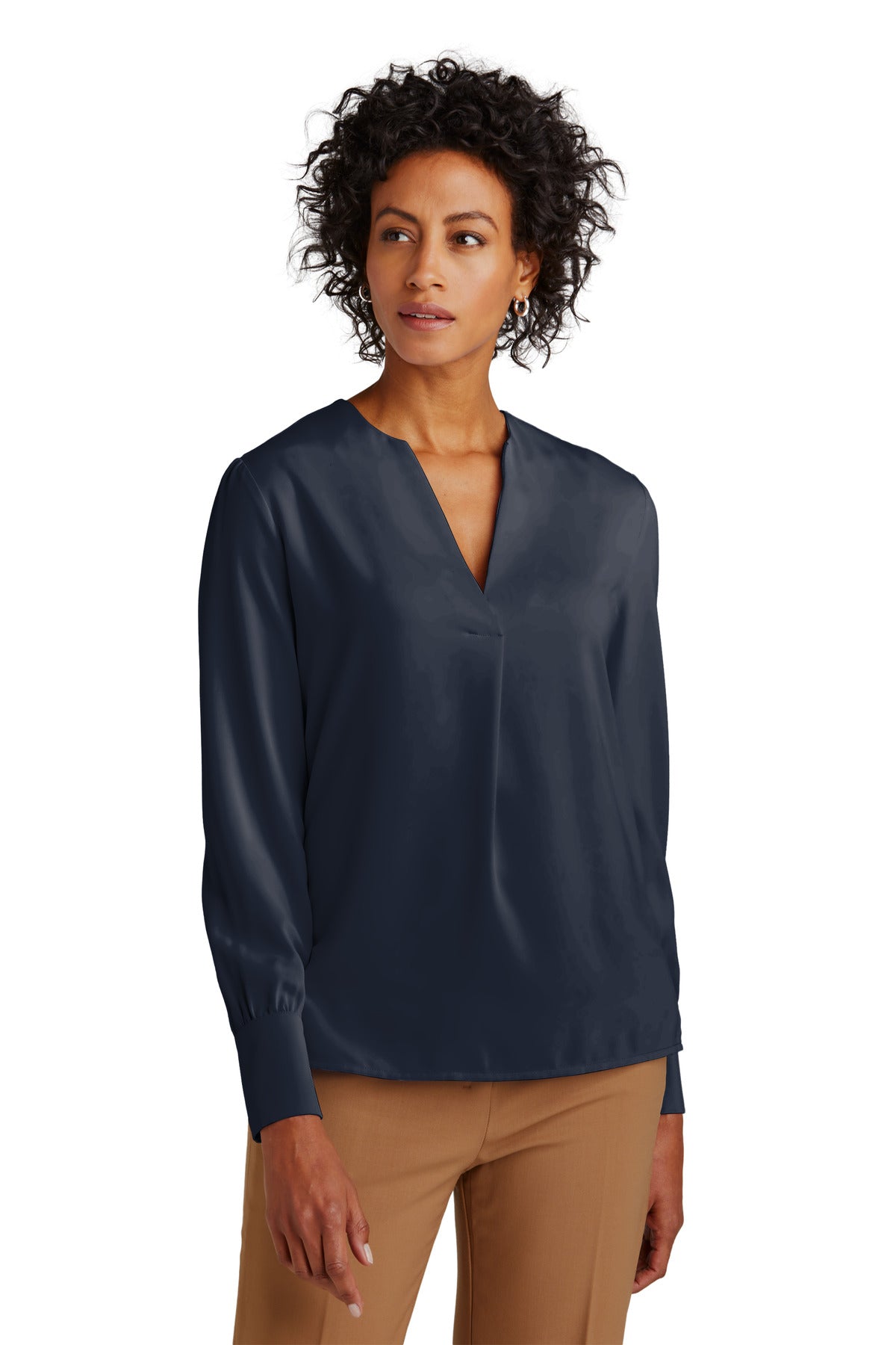 Brooks Brothers ®  Women's Open-Neck Satin Blouse