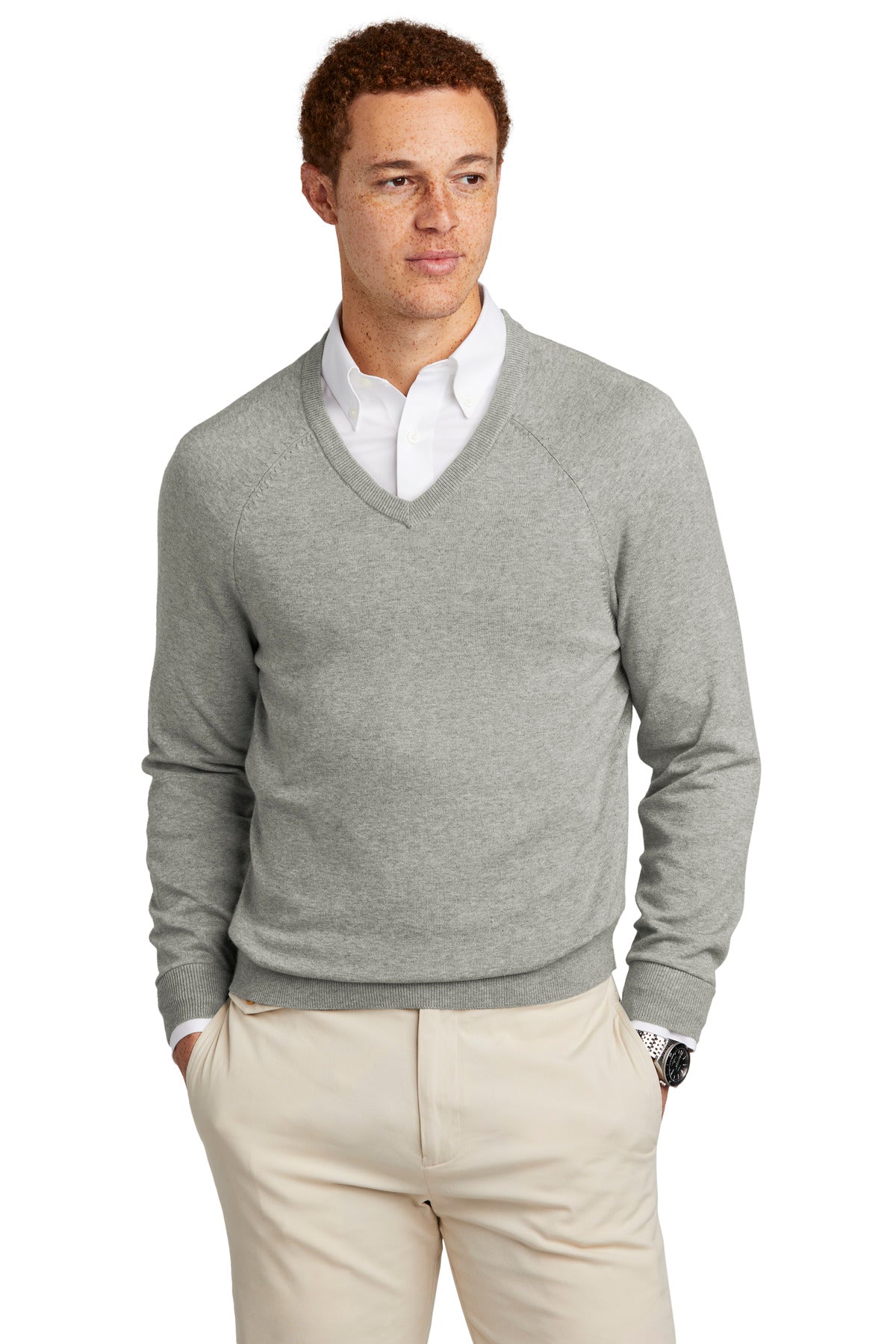 Brooks Brothers ®  Cotton Stretch V-Neck Sweater