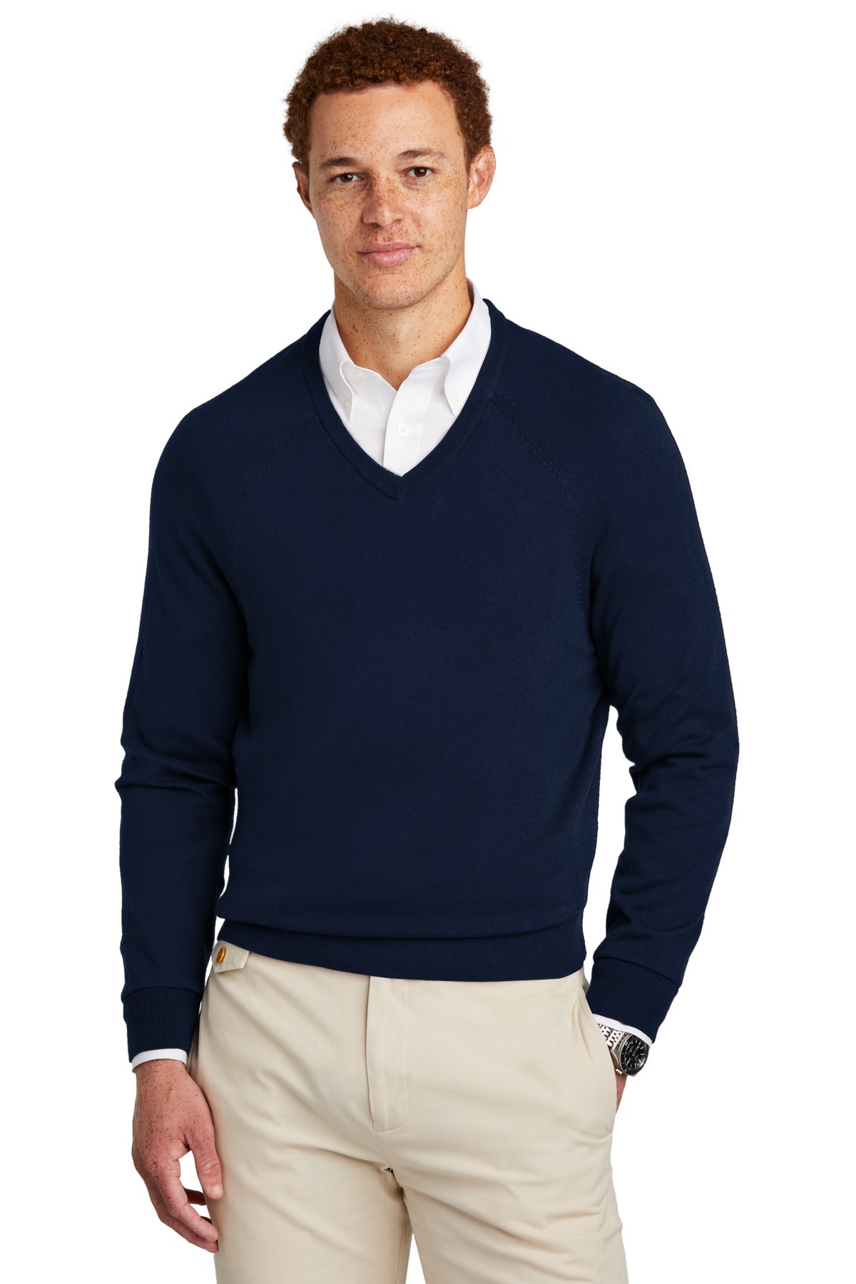 Brooks Brothers ®  Cotton Stretch V-Neck Sweater