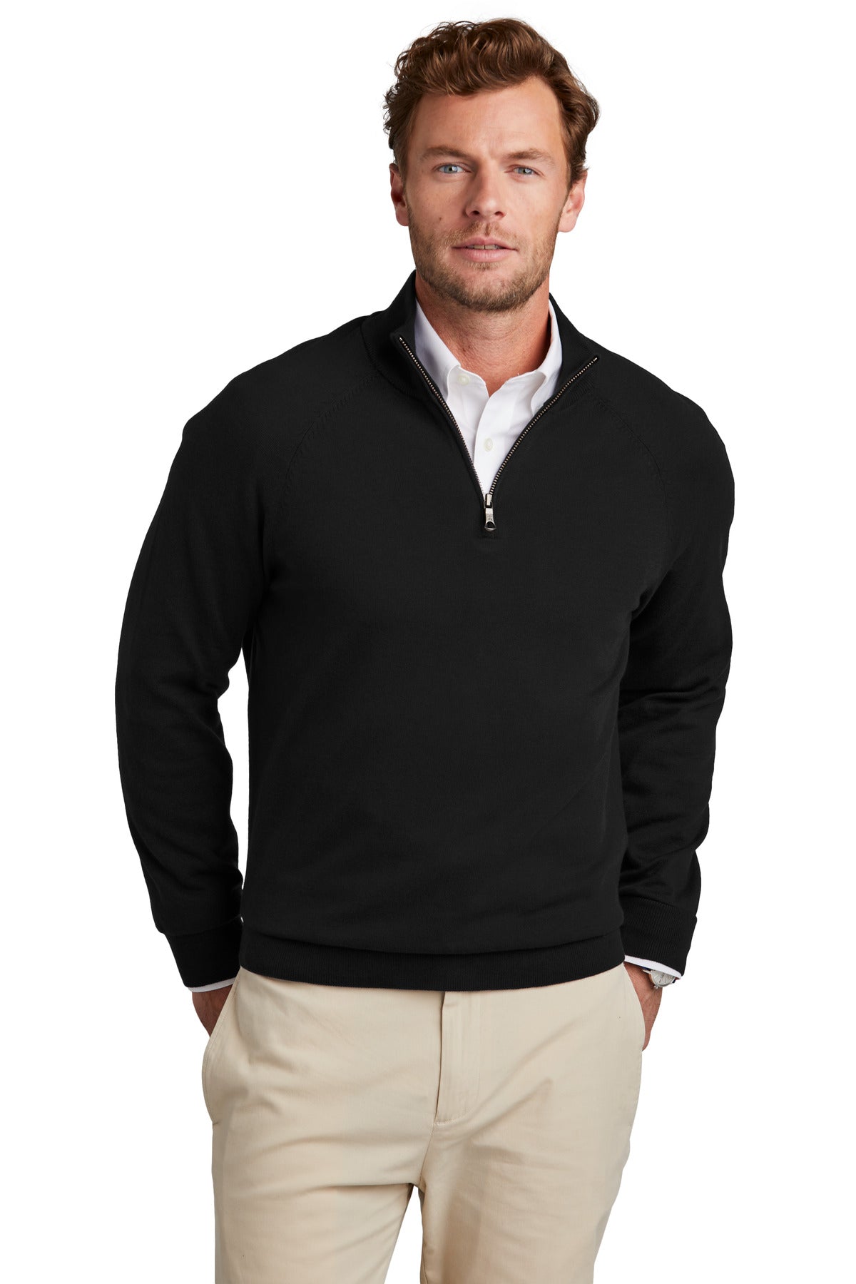 Brooks Brothers ®  Cotton Stretch 1/4-Zip Sweater
