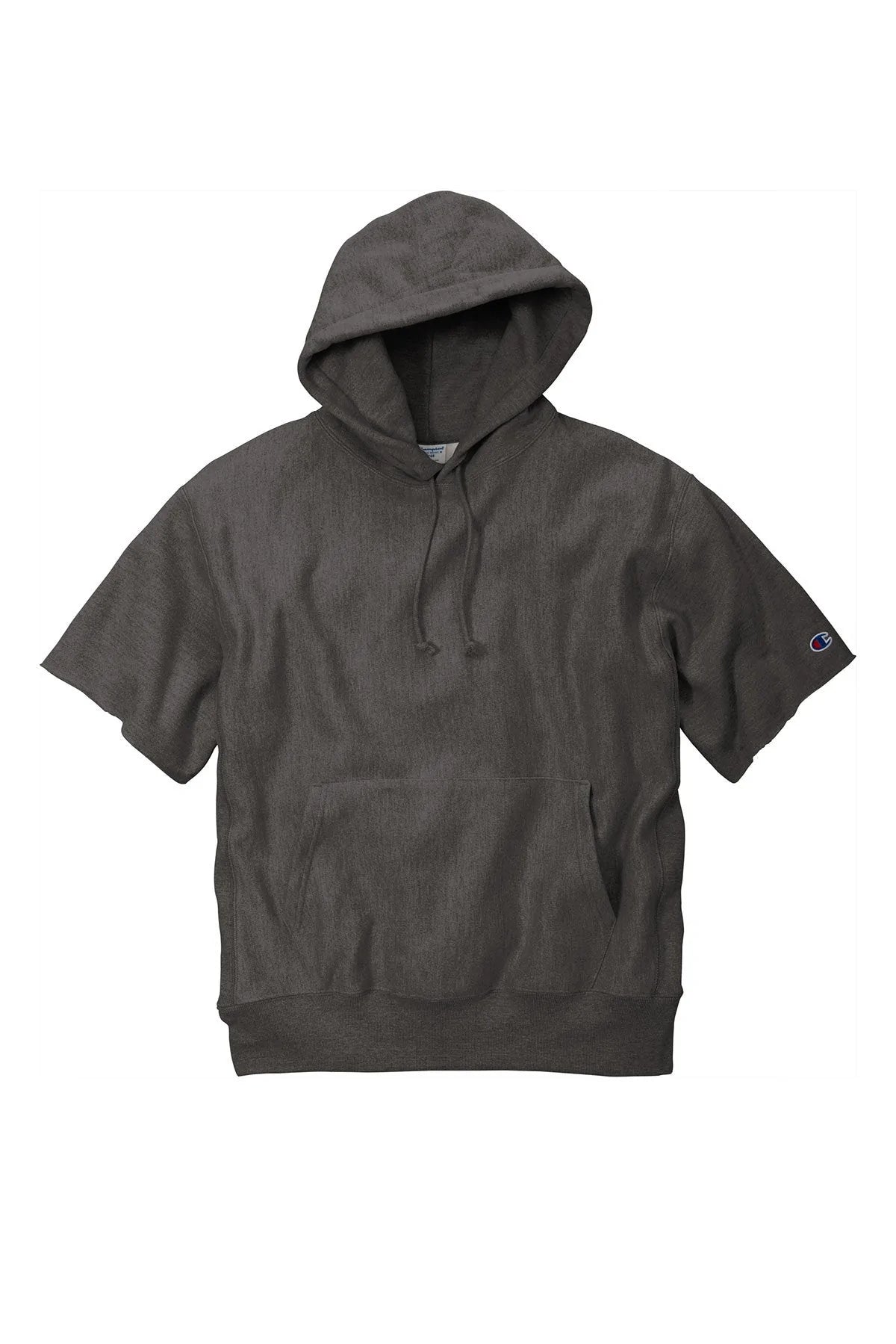 Champion Reverse Weave Short Sleeve Hooded Sweatshirt | Charcoal Heather