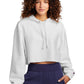 Champion Women's Reverse Weave Cropped Cut-Off Hooded Sweatshirt | White