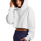 Champion Women's Reverse Weave Cropped Cut-Off Hooded Sweatshirt | White