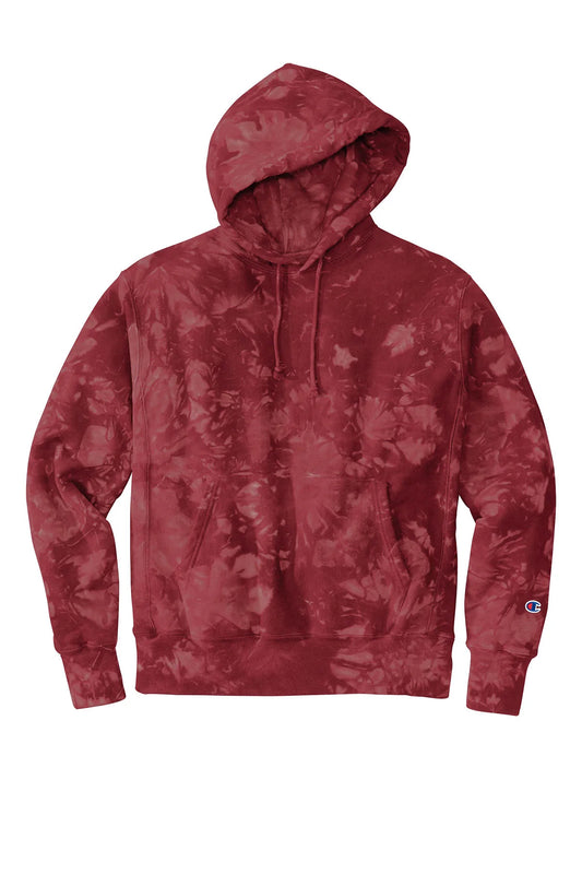Champion Reverse Weave Scrunch-Dye Tie-Dye Hooded Sweatshirt | Mulled Berry