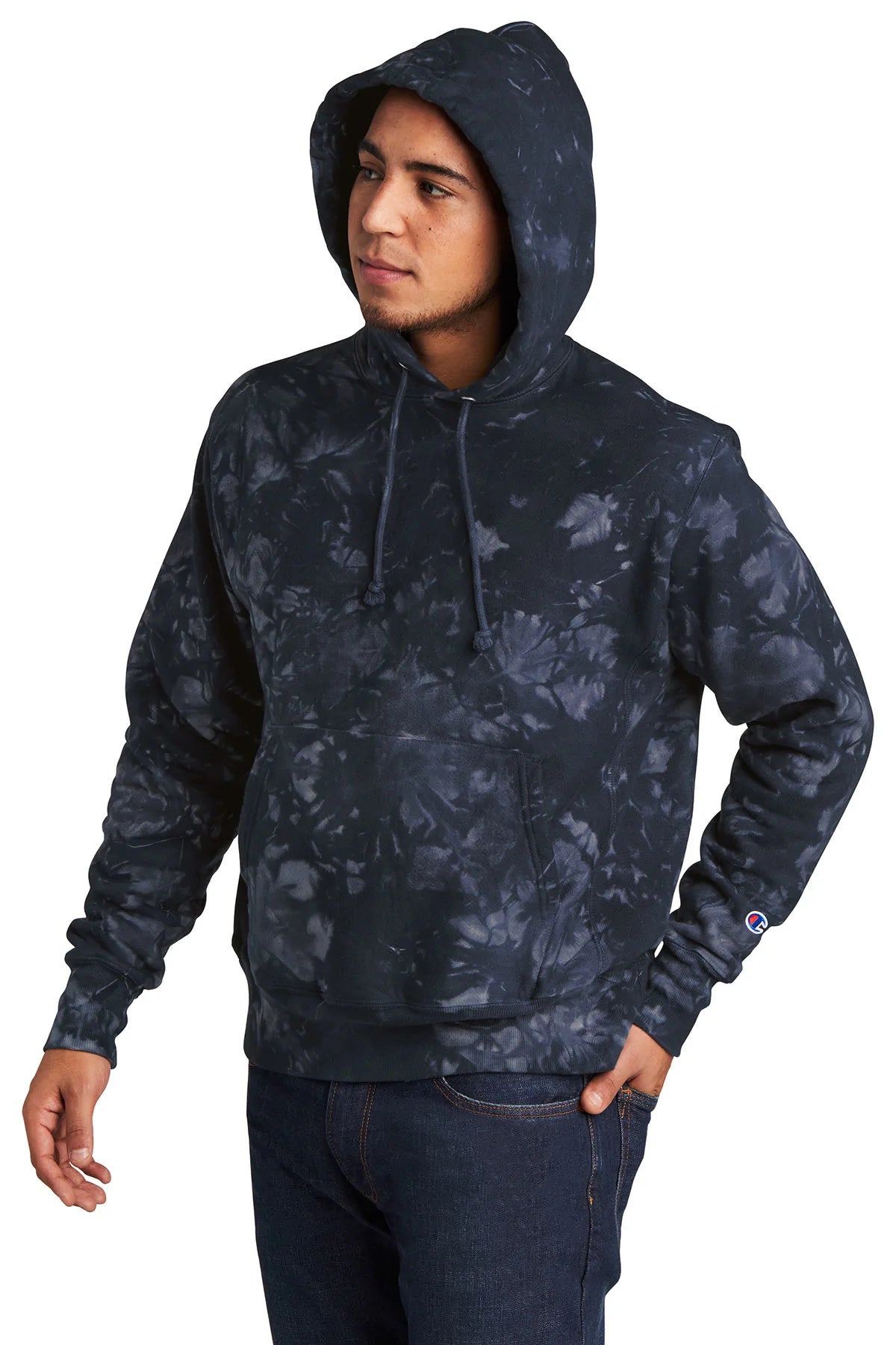 Copy of Champion Reverse Weave Scrunch-Dye Tie-Dye Hooded Sweatshirt | Navy