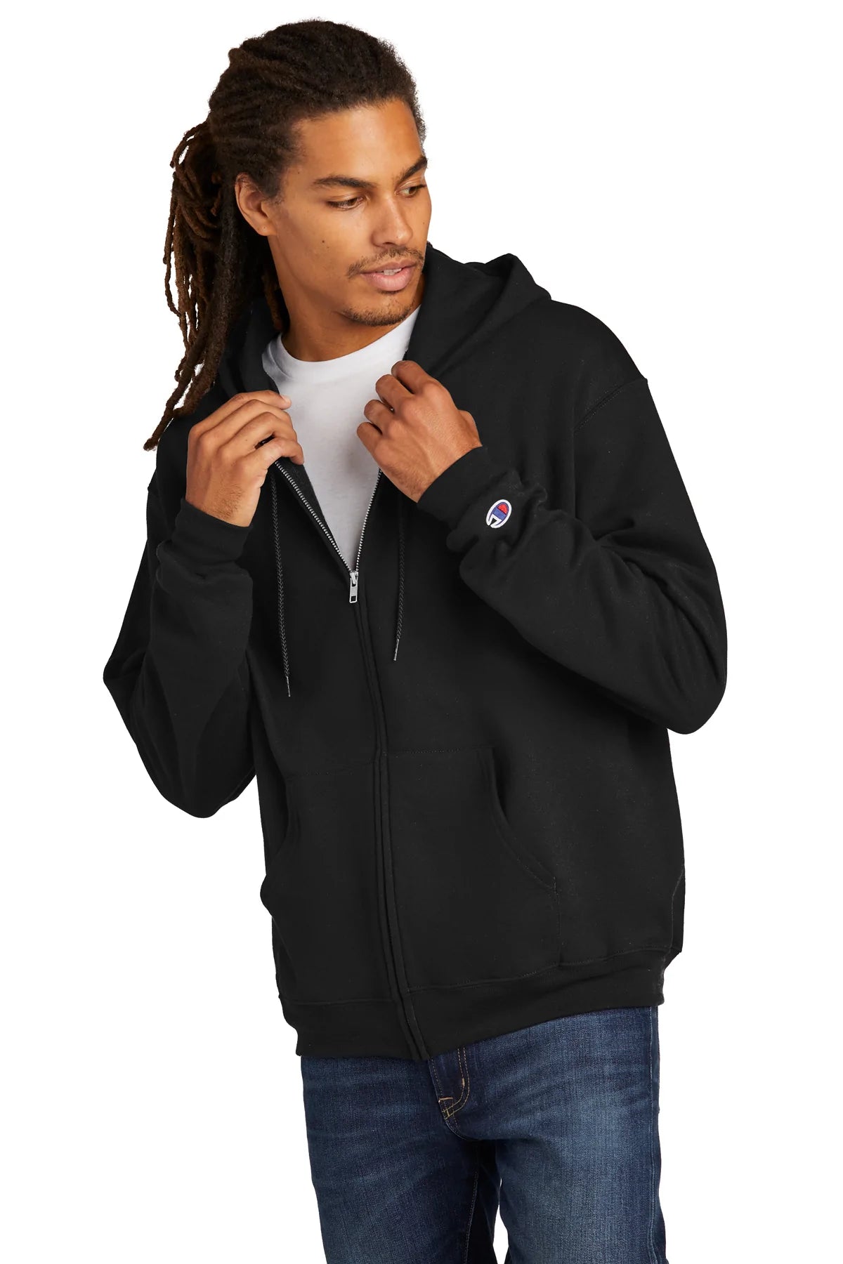 Champion Eco Fleece Full-Zip Hoodie | Black