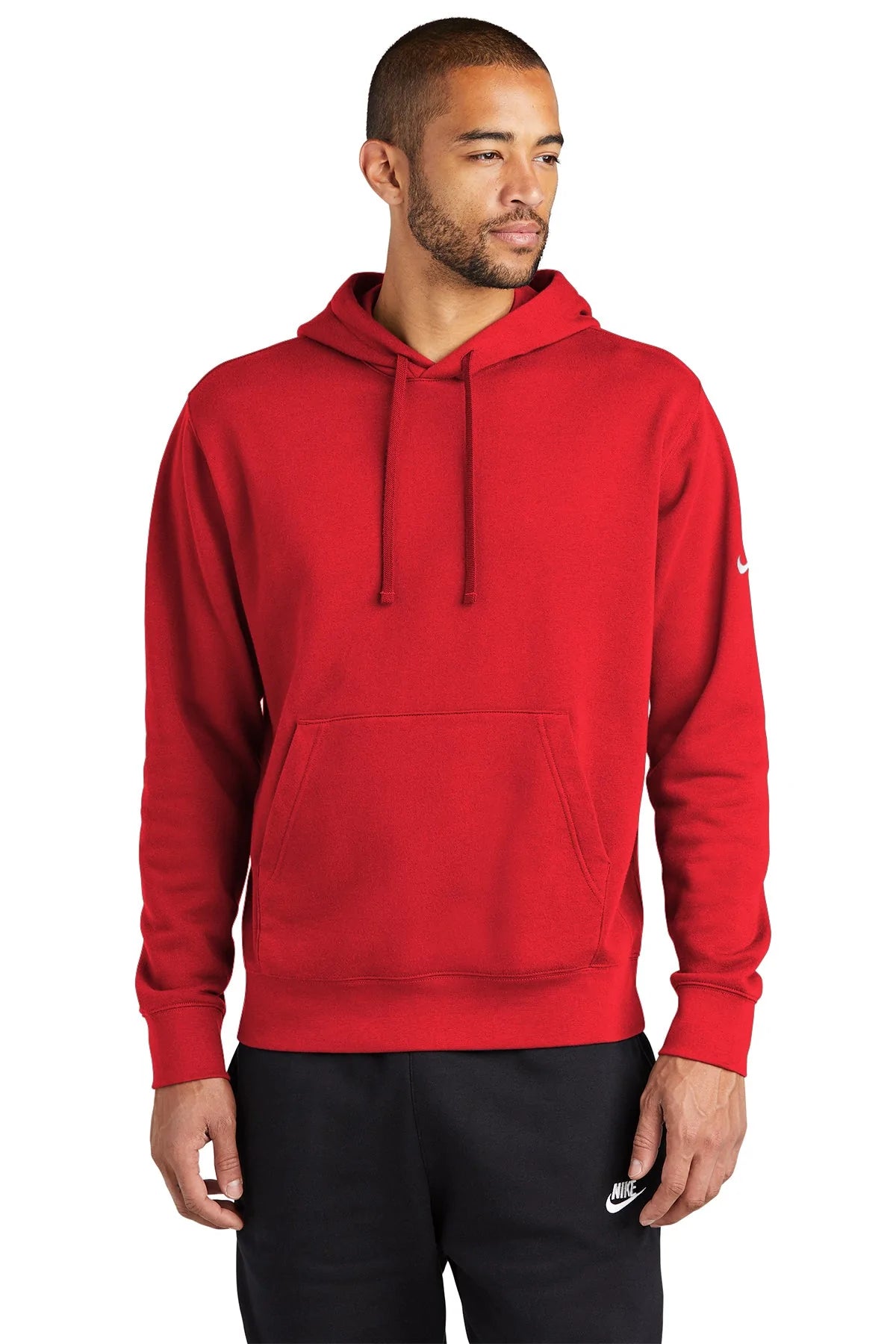 Nike Club Fleece Sleeve Swoosh Pullover Hoodie NEW | University Red