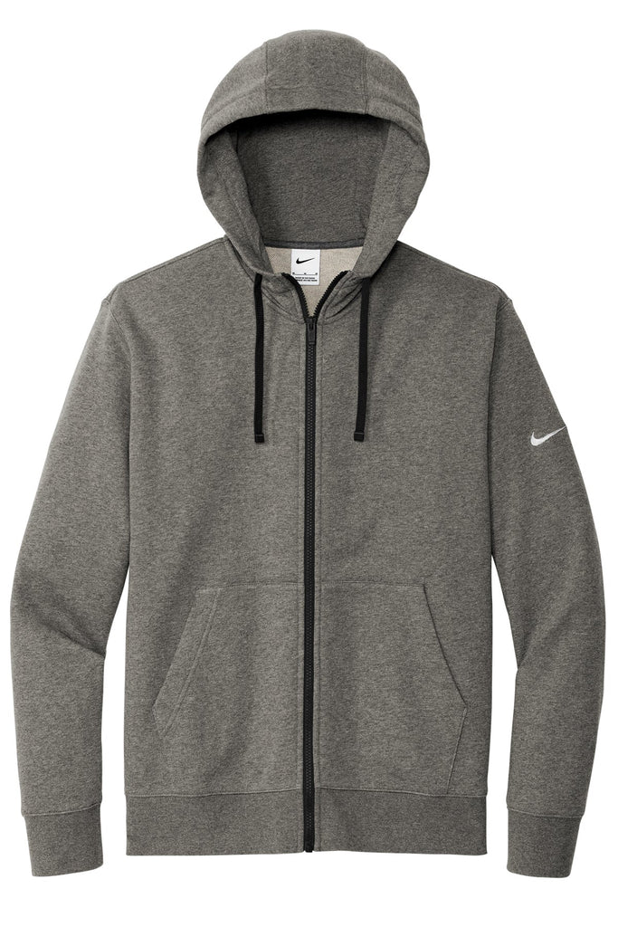 Nike Club Fleece Sleeve Swoosh Full-Zip Hoodie | Charcoal Heather