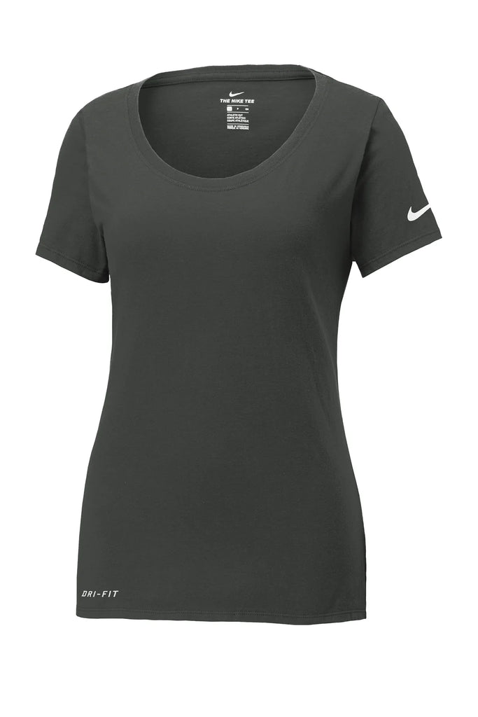 Nike Ladies Dri-FIT Cotton/Poly Scoop Neck Tee | Anthracite