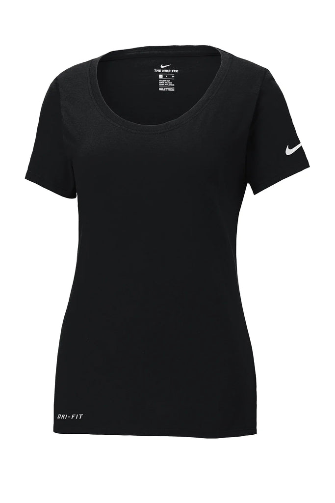 Nike Ladies Dri-FIT Cotton/Poly Scoop Neck Tee | Black