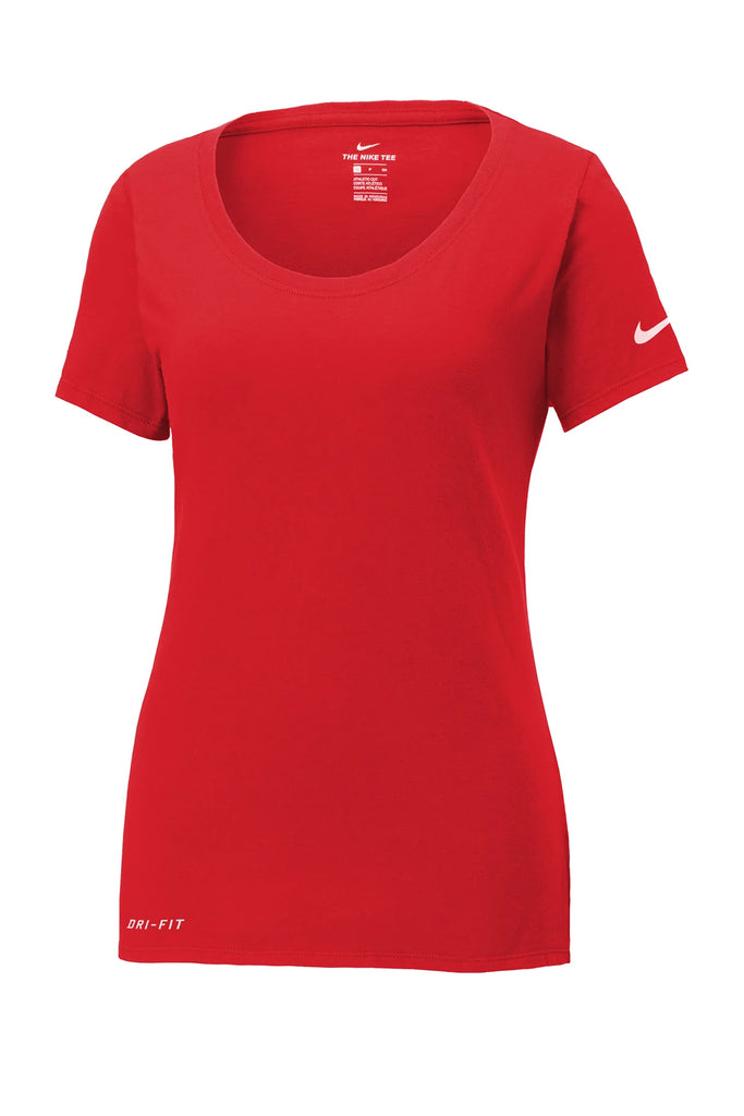 Copy of Nike Ladies Dri-FIT Cotton/Poly Scoop Neck Tee | University Red