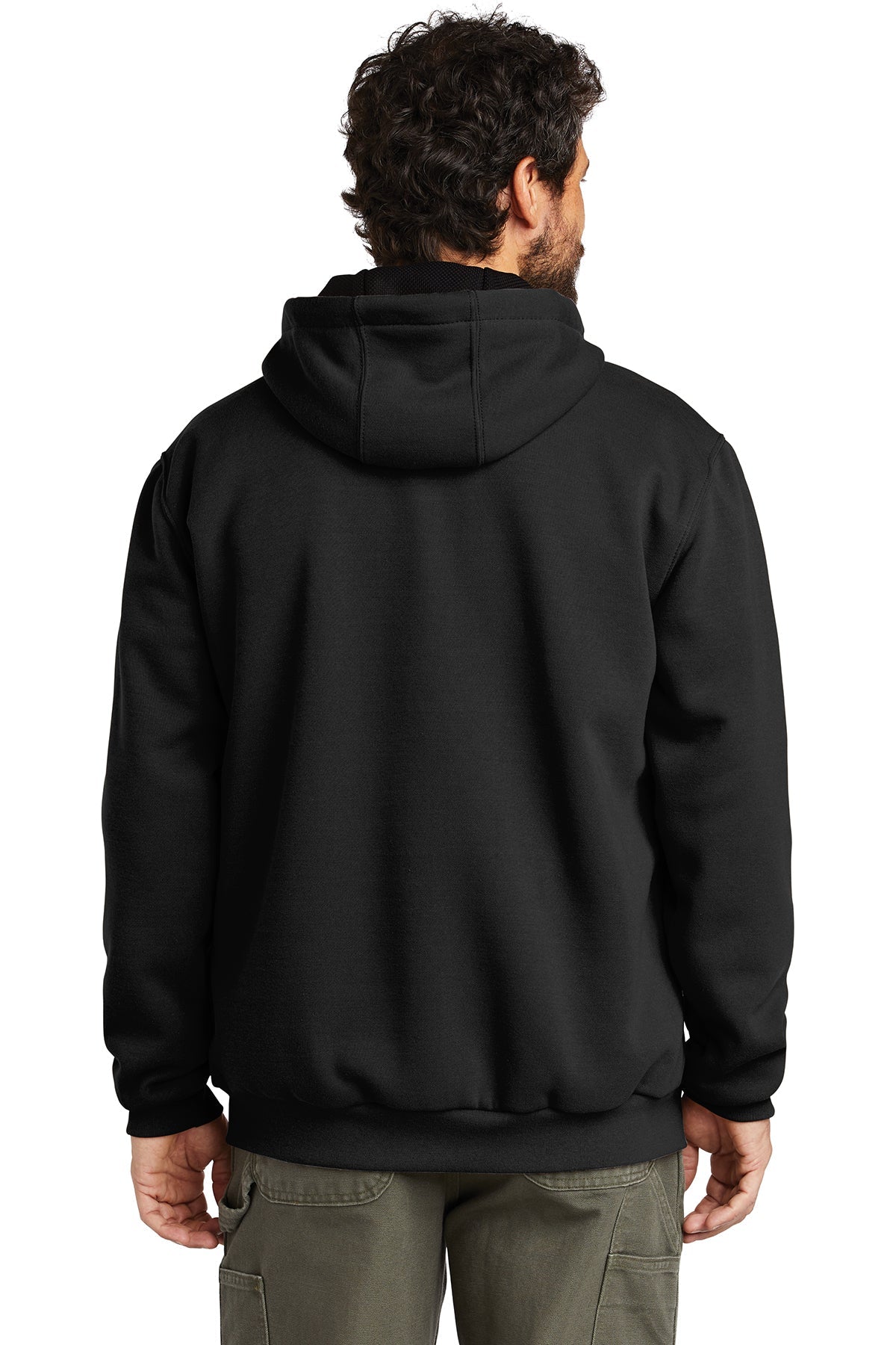 Carhartt Rain Defender Rutland Thermal-Lined Hooded Zip-Front Sweatshirt | Black