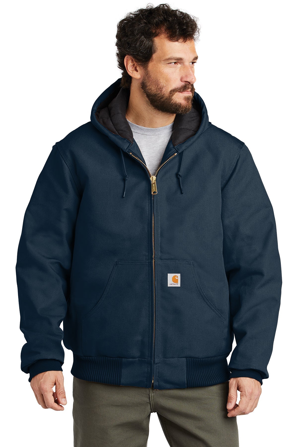 Carhartt Quilted-Flannel-Lined Duck Active Jacket | Dark Navy