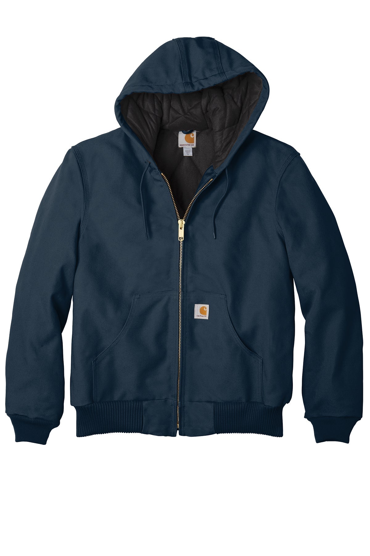 Carhartt Quilted-Flannel-Lined Duck Active Jacket | Dark Navy